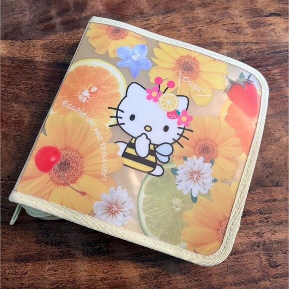 Hello Kitty Bee Floral Fruit Vintage 2003 CD Case Zipper Closure - Picture 2 of 11